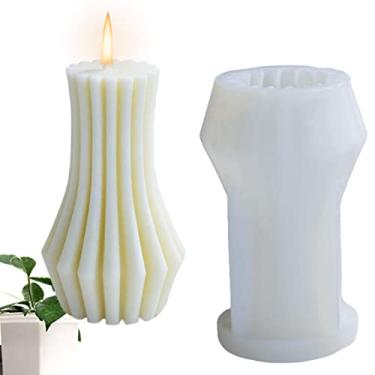 Imagem de vela pilar silicone,vela geométrico despojado para fabricação velas - Faça você mesmo arte abstrata para casa cera fundição resina para o natal, ano novo, dia dos Purble