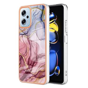 Imagem de Capas de armadura de mármore bonitas compatíveis com Xiaomi Redmi Note 11T Pro Capas de silicone Moldura Simplicidade Anti-queda Proteção à Prova de Choque (1, Redmi Note 11T Pro)