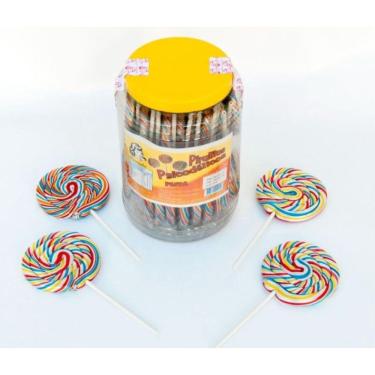 Imagem de Pirulito Psicodélico Chaves Grande Colorido Pote C/20Unid. - Diâmetro 9 Cm