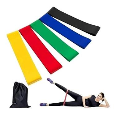 Imagem de Kit Mini Band Faixas Elásticas Treino Em Casa C/Intensidade