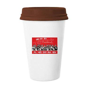 Imagem de Caneca internacional China Red Education Copo de cerâmica copo de café bebendo vidro