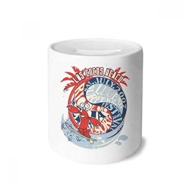 Imagem de DIYthinker Caixa de moedas de cerâmica com organismo marinho World Beach Lagosta para presente de cofrinho