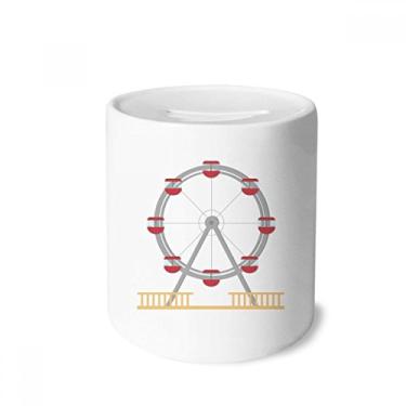 Imagem de DIYthinker Caixa de dinheiro colorida com estampa de roda-gigante para parque de diversões, caixa de moedas de cerâmica, presente de cofrinho