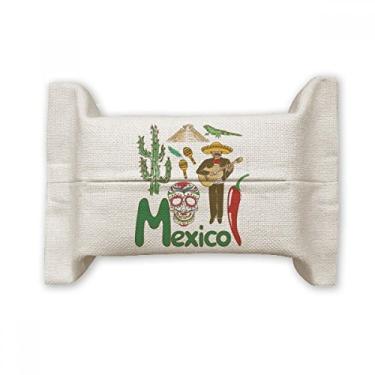 Imagem de Bolsa de linho de algodão com estampa de marco nacional do México