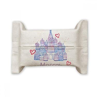 Imagem de I Love Moscow Saint Basil's Cathedral Rússia Suporte de capa de papel de tecido de algodão saco de linho