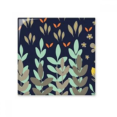 Imagem de Adesivo brilhante de azulejo de cerâmica com ramo de folhas e flores