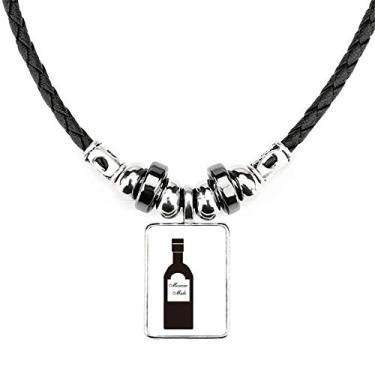 Imagem de DIYthinker Chave de fenda Vodka colar coquetel suco laranja joia Torque pingente de corda de couro