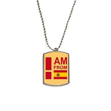 Imagem de DIYthinker Colar com pingente I Am from Spain de aço inoxidável para cachorro
