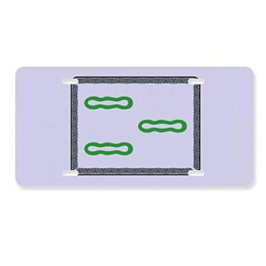 Imagem de DIYthinker Barra de bambu Mahjong 3 azulejos padrão placa de licença decoração aço inoxidável automóvel