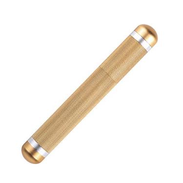 Imagem de Tubo de metal para charuto portátil para viagem caixa de charuto umidificador porta-mini acessórios de armazenamento - ótimo presente para fumantes, dourado e preto
