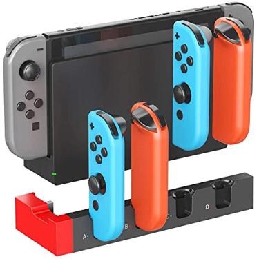 Imagem de TwiHill Dock de carregamento para N-Switch Joy-con, dock para carregador Quad USB com indicadores LED, conjunto de dock oficial NS para carregar controladores Joy Con de 4X Switch