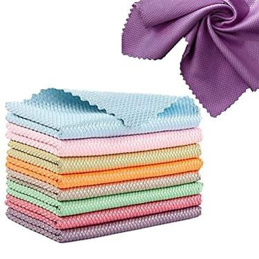 Imagem de Pano de limpeza em nanoscale, panos de limpeza milagrosos, pano de limpeza de polimento de microfibra em escama de peixe, toalha absorvente reutilizável multiuso sem fiapos (10 peças, 30 x 40 cm)