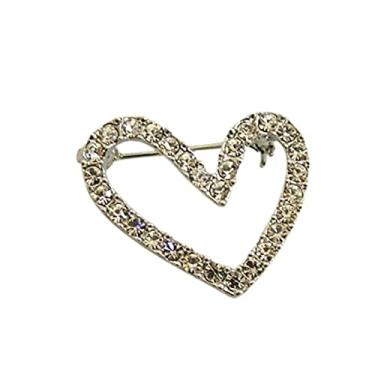 Imagem de Broche Strass Coração BRG9655 (Prateado)