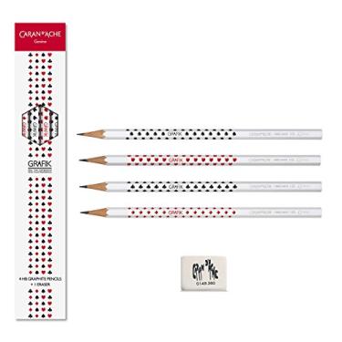 Imagem de LÁPIS GRAFITE HB GRAFIK CARD - caixa c/ 4 unid + borracha
