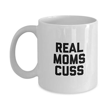 Imagem de Caneca Real Moms Cuss - Caneca de café - Presentes divertidos para mães - e aniversário