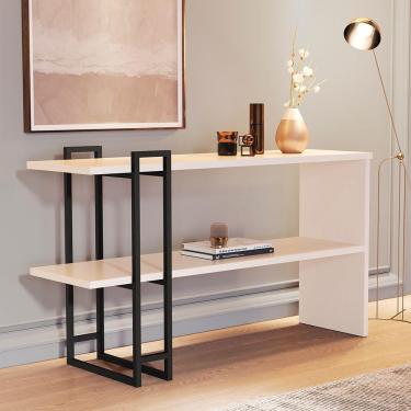 Imagem de Aparador Buffet com 02 Prateleiras 4034 Pérola/Preto JB Bechara