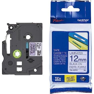 Imagem de Fita Decorativa P-touch TZe-MQF31 Preto Sobre Roxo Claro 12mm