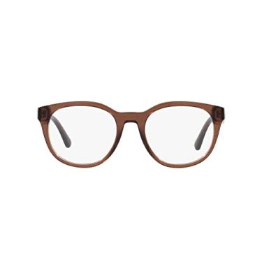 Imagem de Emporio Armani Óculos de sol masculinos redondos Ea3207, Marrom transparente brilhante/lente de demonstração