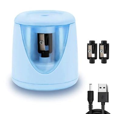 Imagem de dalisp Apontadores de lápis elétricos r Crianças, apontador de lápis de bateria pequena Opeed r Lápis coloridos nº 2 No.2 HB (6-8 mm), apontadores de lápis alimentados por USB r Sala de aula para arti