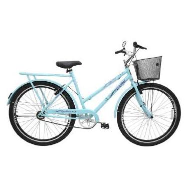 Imagem de Bicicleta Aro 26 com Cesta Feminina Genova - 318495, Azul Tiffany, Cairu
