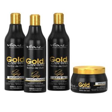 Imagem de Kit Gold Secrets Banho Ouro Shampoo Sem Sal Condicionador - Voare