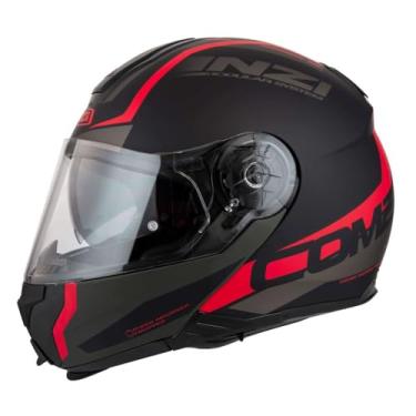 Imagem de Capacete Nzi Combi 2 Shock Preto/Vermelho Fosco 62