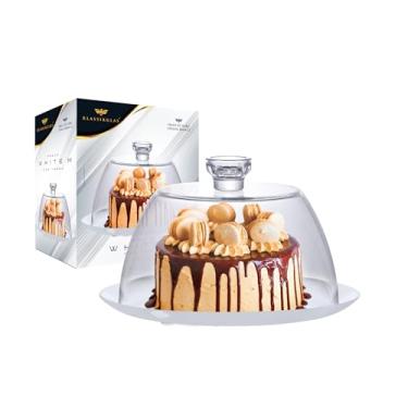 Imagem de Ruvolo, Boleira White Opaline M, Boleira de Vidro com Tampa, Porta Bolo e Sobremesas