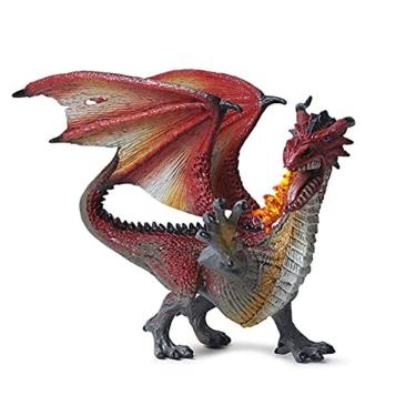 Imagem de Brinquedos de figura de modelo de dragão realista antigo, estatuetas de dragão Spitfire voador coleção de presentes de dinossauro pintados à mão