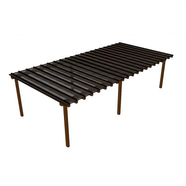 Imagem de Kit Policarbonato Fume 4mm 10,00m x 6,00m - Perfis Naturais