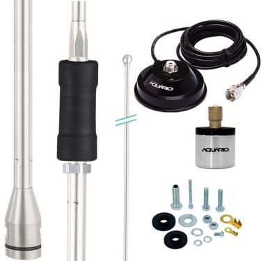 Imagem de Antena Cromada Alongador Px Mini Argentina Suporte Magnético Cabo 4m Adaptador