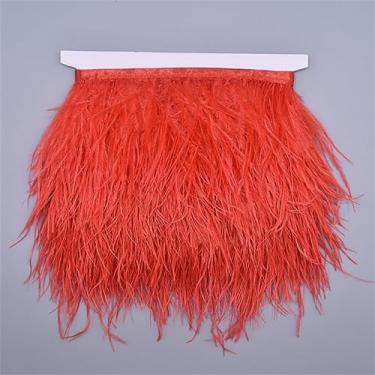 Imagem de 10 metros de penas de avestruz na fita 8-10 cm franja de saia em fita guarnições de penas de avestruz guarnições de costura cor 7