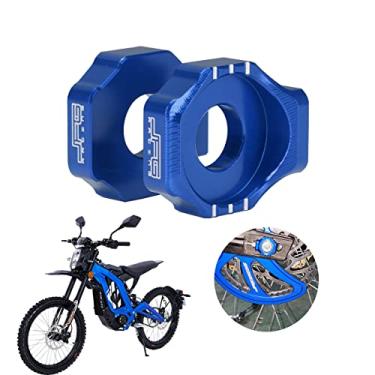Imagem de Sur Ron Bloco de eixo, tensor de eixo traseiro ajustador de corrente CNC para Sur Ron Light Bee S/X Segway X160/X260 bicicleta elétrica de sujeira azul