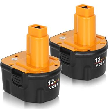 Imagem de Akkopower Pacote com 2 baterias 12V 4,5Ah Ni-Mh para Dewalt DW9071 DW9072 DC9071 DE9037 DE9071 DE9072 DE9074 DE9075 152250-27 397745-01, substitui bateria compatível com Dewalt Sem fio, 12 volts