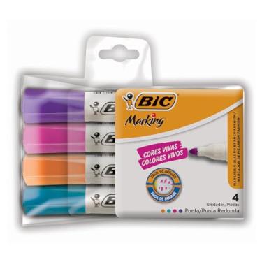Imagem de Pincel Marcador de Quadro Branco BIC Markingc/4 cores fashion 930094
