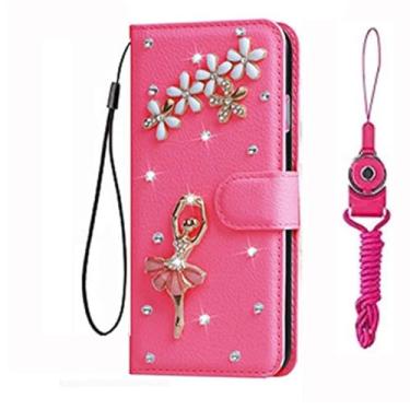 Imagem de Capa protetora para Motorola Moto Edge 50 Fusion, carteira de couro brilhante feita à mão, alça de pescoço, suporte, fecho magnético, para Motorola Edge 50 Fusion (tamanho 10)