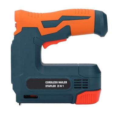 Imagem de Pregador elétrico, pregador portátil sem fio com 3 interruptores de segurança pistola de pregos multifuncional com carregamento USB alimentada por bateria para trabalhos em madeira