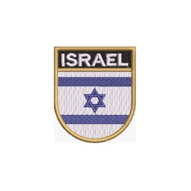 Imagem de BP0009E-001 Bandeira Israel Patch Bordado 6,8×8,0cm (D) Matriz Para Bordar)