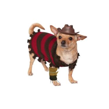 Imagem de Rubies Fantasia de Freddy Krueger de A Nightmare on Elm Street, Suéter, Chapéu e Luva para Cães Médios, Marrom, Tamanho Médio