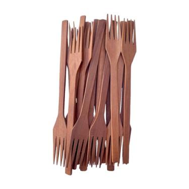 Imagem de Kit 6 Garfo para churrasco 37cm pau madeira maciça petisco