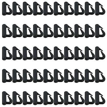 Imagem de LUORNG 50 peças 13 mm Clevis Spinner Snap Fishing Tackle U-Clip Fivela giratória de troca rápida Spinner Plástico Arnês de pesca Walleye Rig Speed Snap de troca rápida, preto