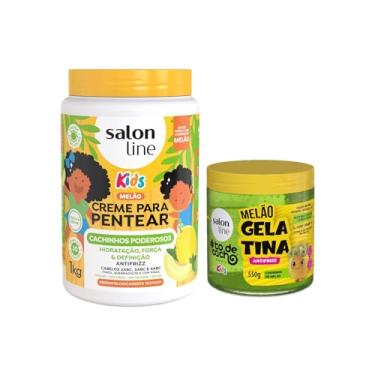 Imagem de Salon Line, Kit Creme para Pentear Cachinhos Poderosos + Gelatina de Melão, Vegano - Cabelos Ondulados, Cacheados e Crespos, 2 Unidades
