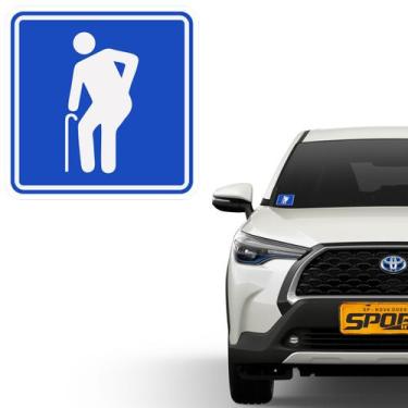 Imagem de Adesivo Idoso Vidro Interno Do Carro Azul 10x10 Automotivo - SPORTINOX