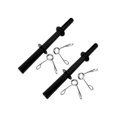 Imagem de Par de Barra Oca para Halteres 40cm com Presilhas Academia Treino Casa