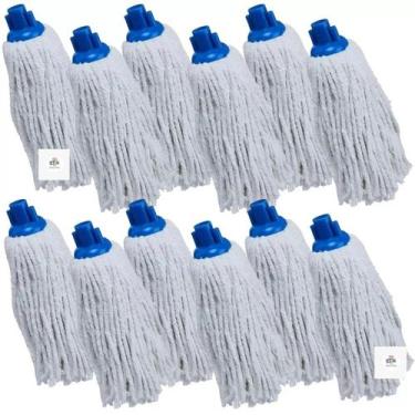 Imagem de Refil Mopinho / Esfregão Encaixe de Rosca Mop Úmido Algodão - Kit 12 U