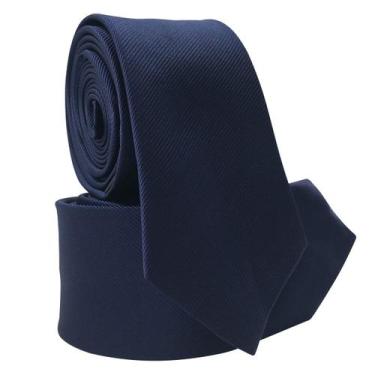 Imagem de Gravata Social Risco Fino Padrinho Evento - RPires, Azul marinho risco