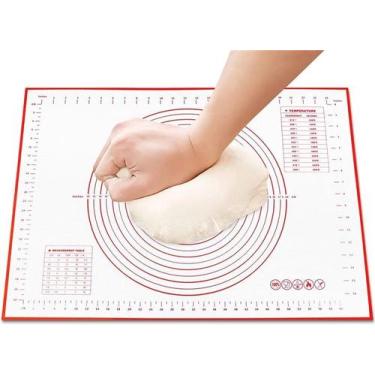 Imagem de Esteira de Silicone 40x50 Massa Pizza com Medidor Para Assar e Esticar
