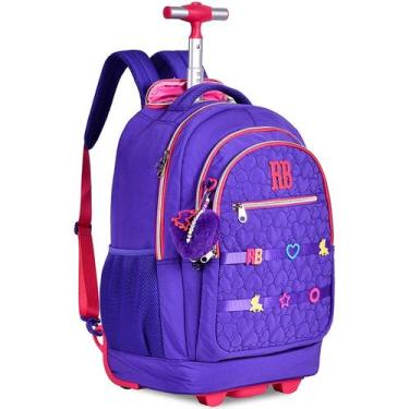 Imagem de Mochila carrinho 2 em 1 soft com matelassê Rebecca Bonbon 19"