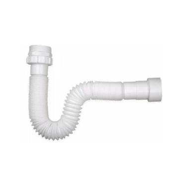 Imagem de Kit 2 Sifão Plástico Sanfonado Longo 1,50m Branco - Plasbohn