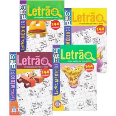 Imagem de Livro Palavra Cruzada Coquetel Letrão Médio 144Pg Kit Com 4 Volumes En