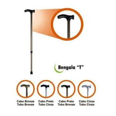 Imagem de Bengala Idoso Bastão com regulagem De Altura extra Leve apenas 240gr c